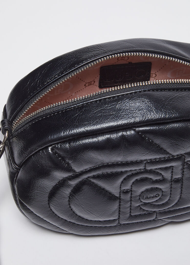 Glossy quilted crossbody bag