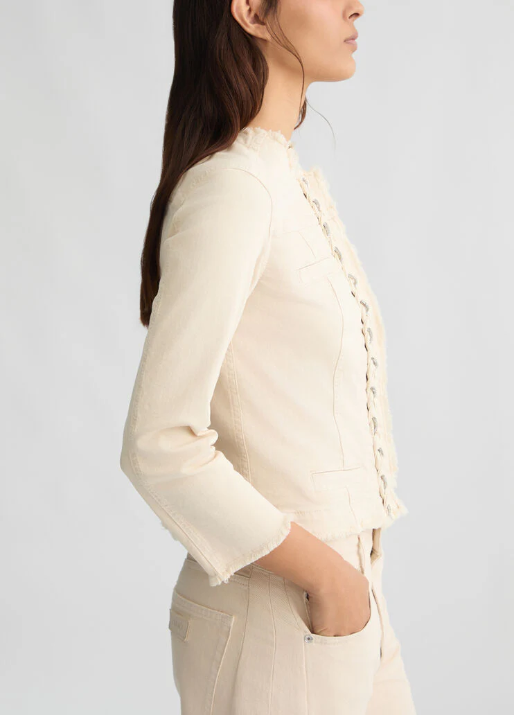 Beige jacket with rhinestones