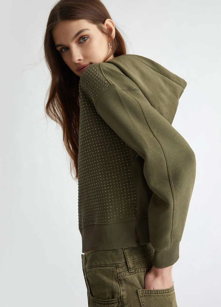 Sweatshirt with rhinestones