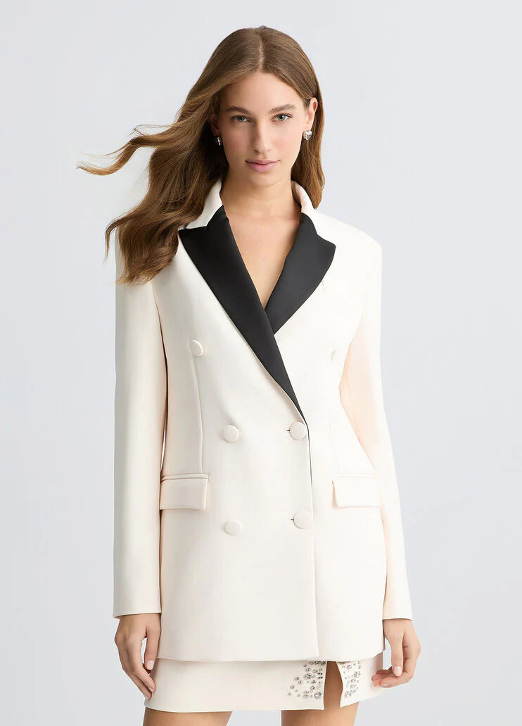 White double-breasted jacket