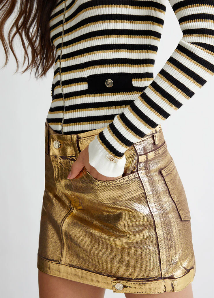 Striped knit cardigan