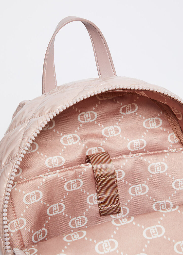 Quilted nylon backpack