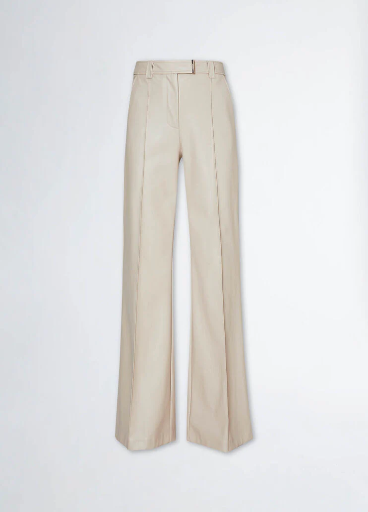 Coated fabric palazzo trousers