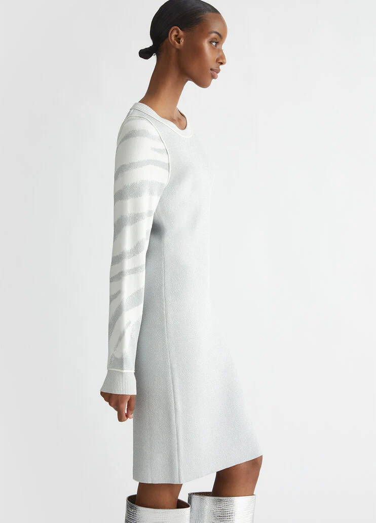 Animal-design knit dress