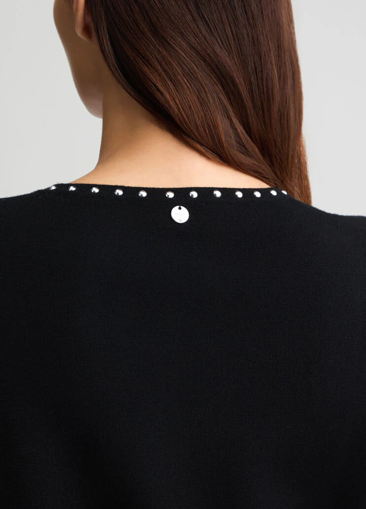 Knit jacket with studs