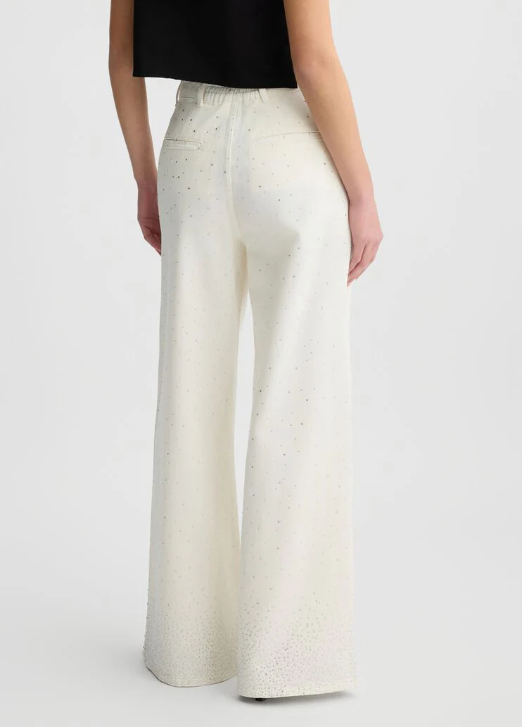 Flared jeans with rhinestones