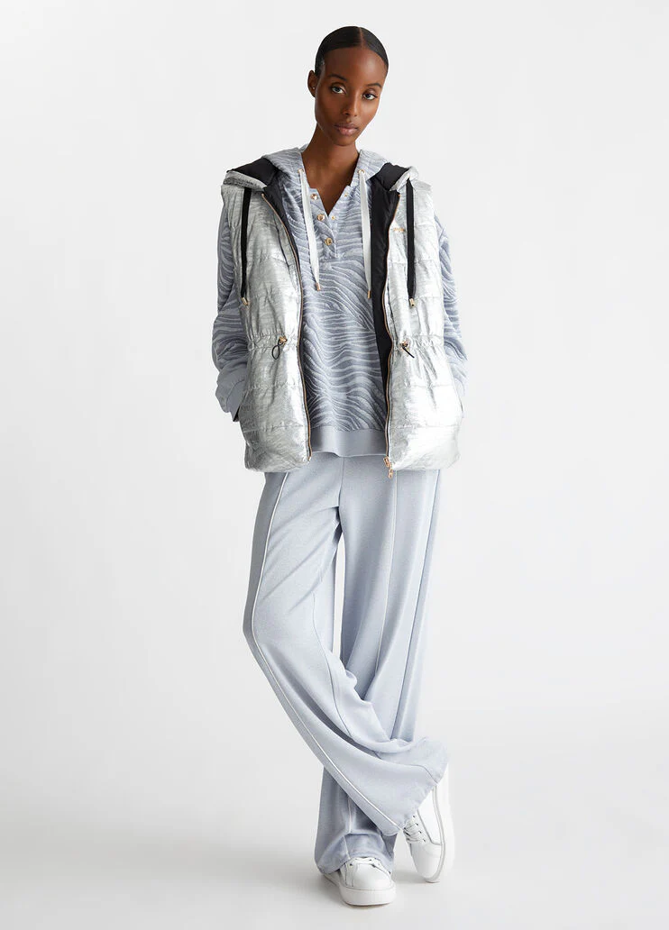 Padded animal-print gilet