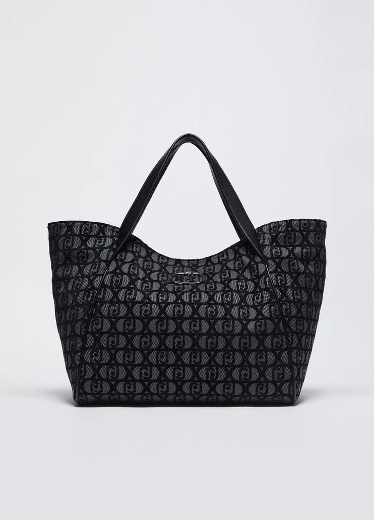 Jacquard shopping bag with logo