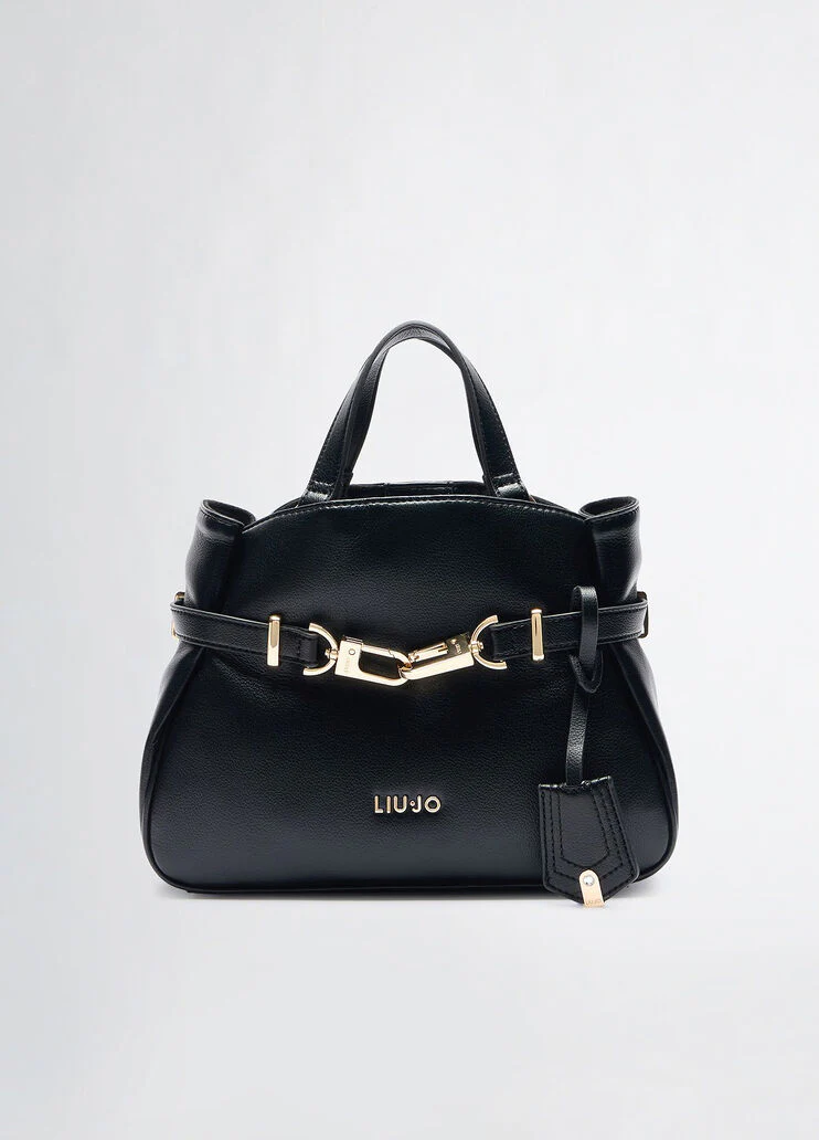 Black handbag with charm