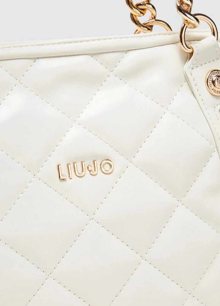 Quilted cream handbag