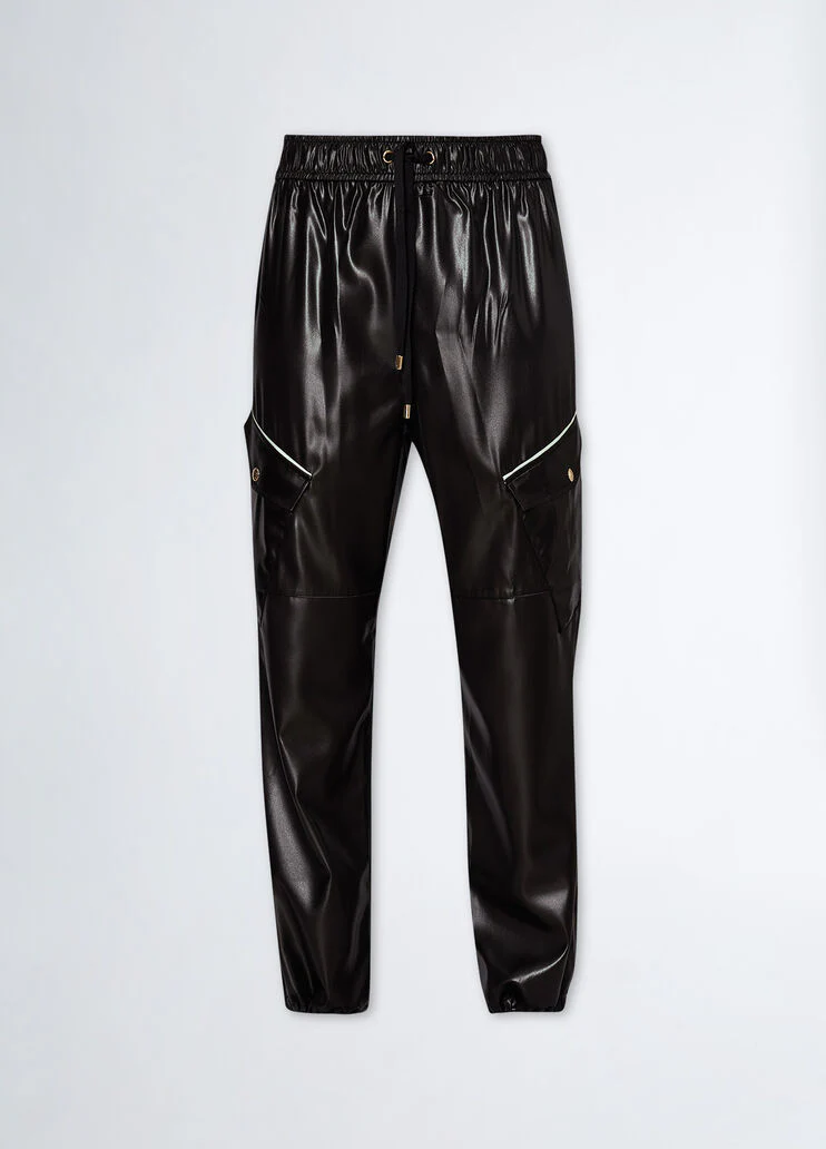 Jogging trousers in coated fabric
