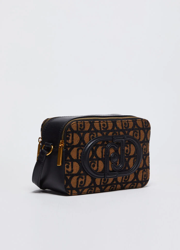 Jacquard crossbody bag with logo