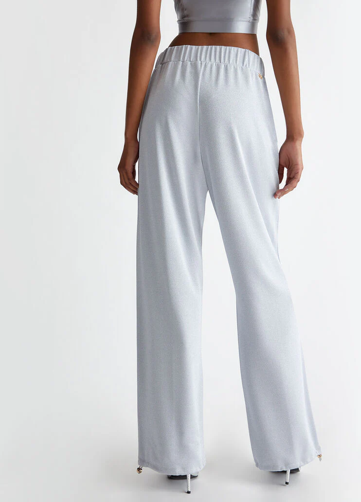 Lurex jersey trousers