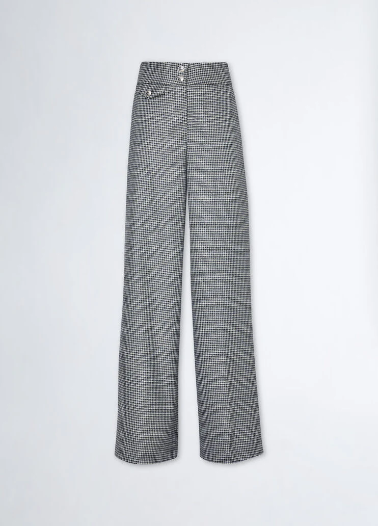 Check palazzo trousers