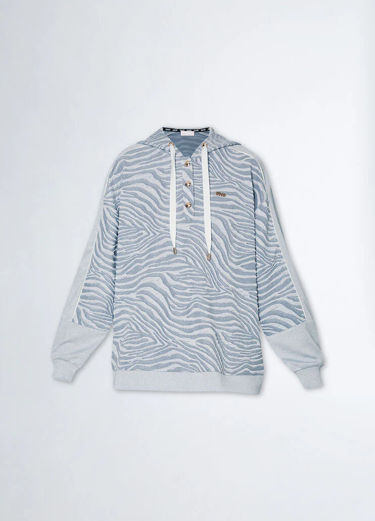 Jacquard hooded sweatshirt