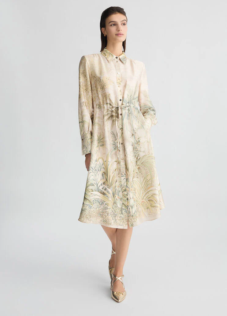 Printed shirt dress