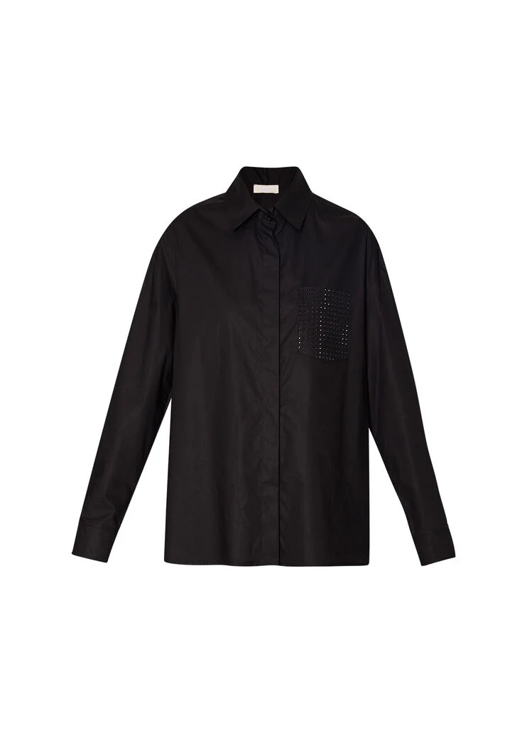 Oversized shirt with mini-studs