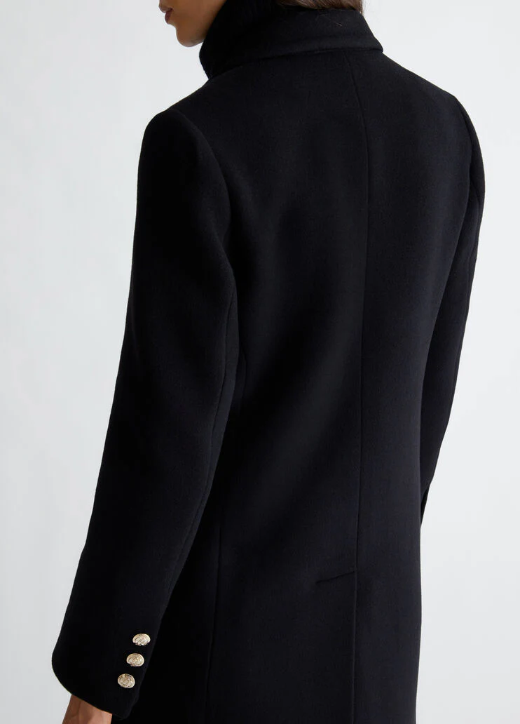 Slim-fit wool-blend coat