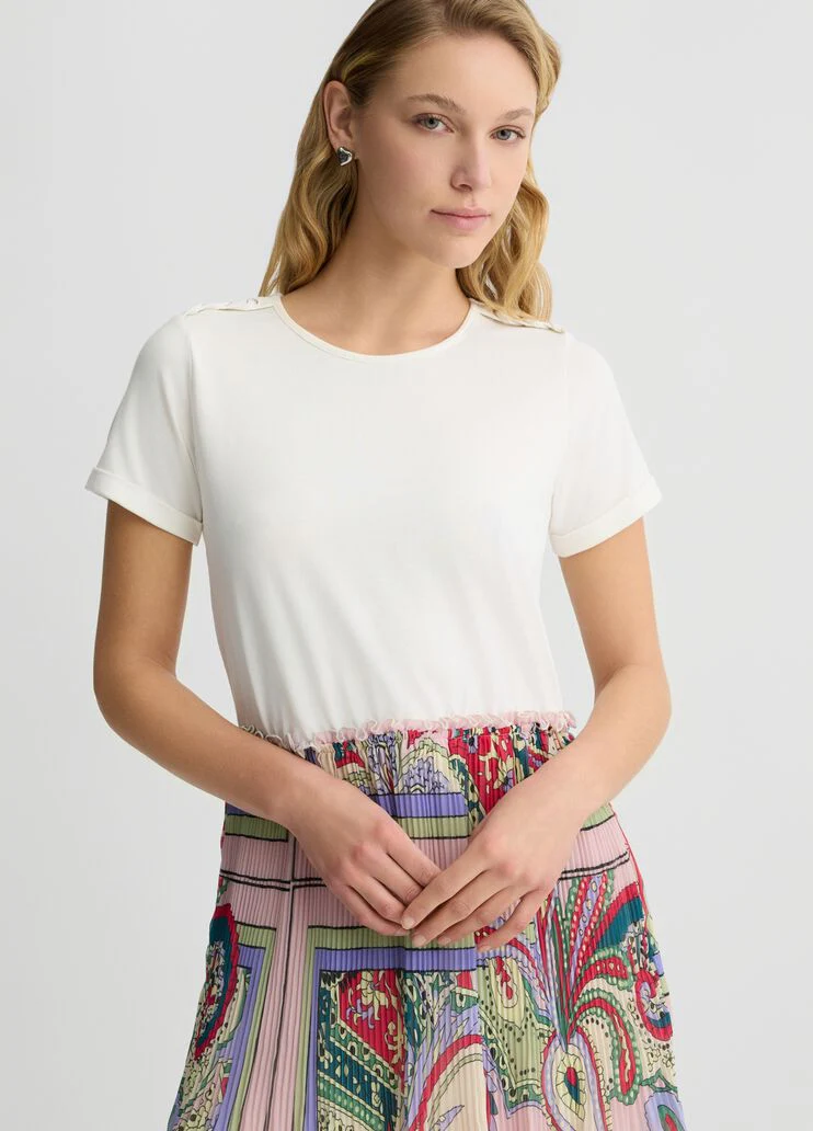 Dress with foulard print