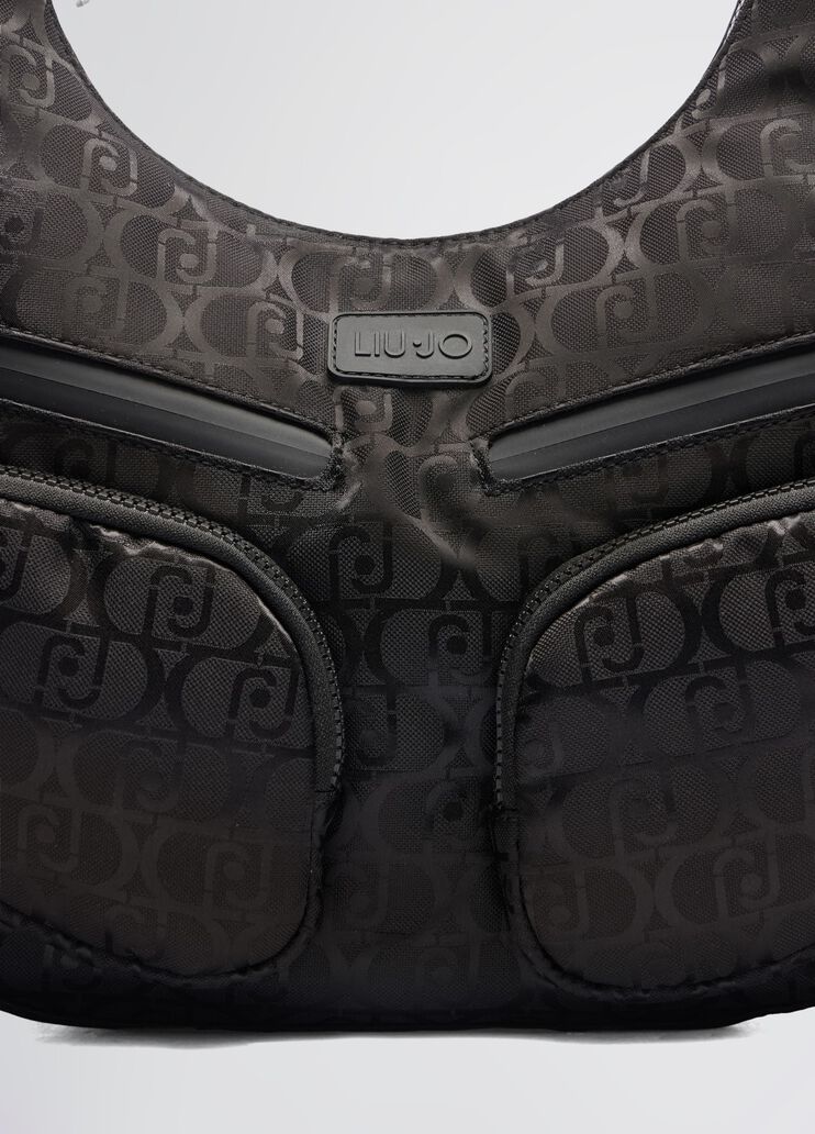 Nylon jacquard shoulder bag