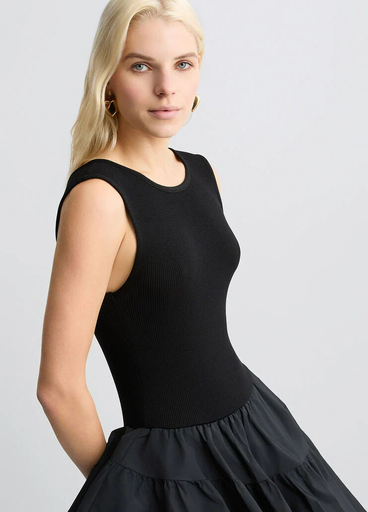 Black taffeta dress