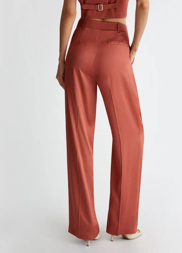 Smart satin suit trousers