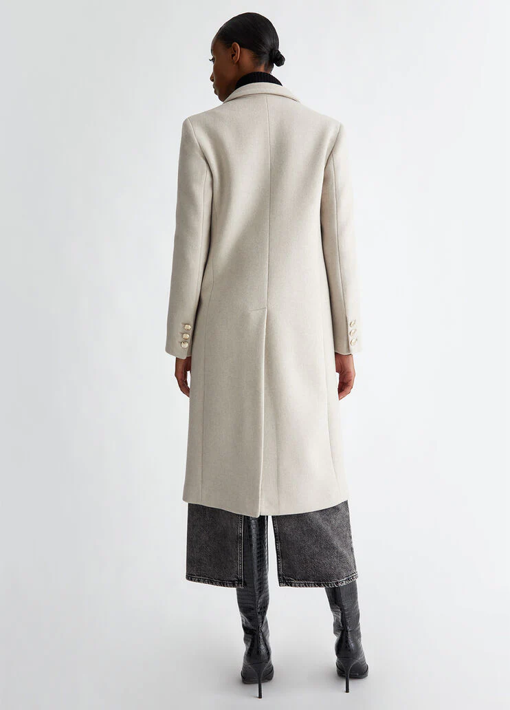 Slim-fit wool-blend coat