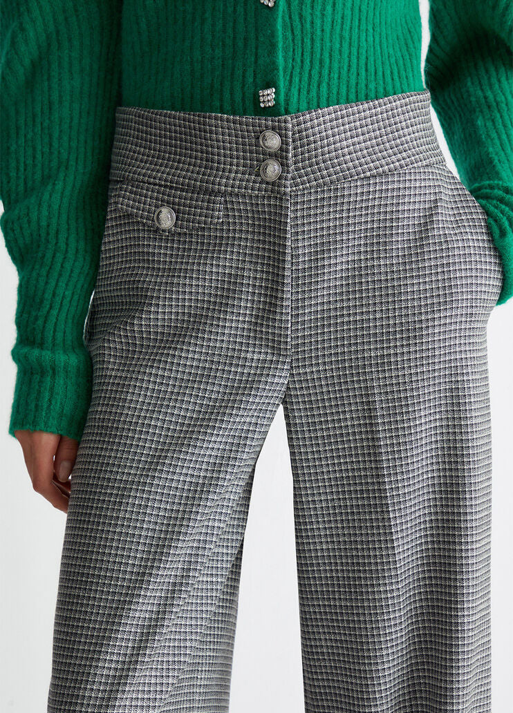 Check palazzo trousers