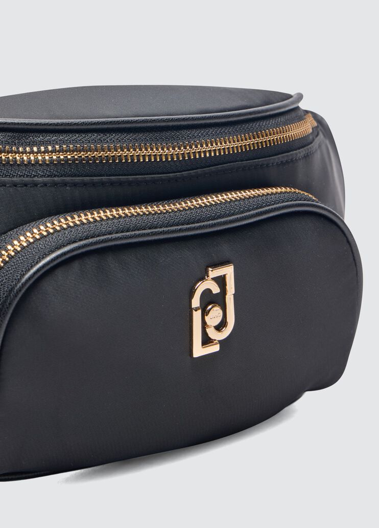 Nylon pouch bag with charm