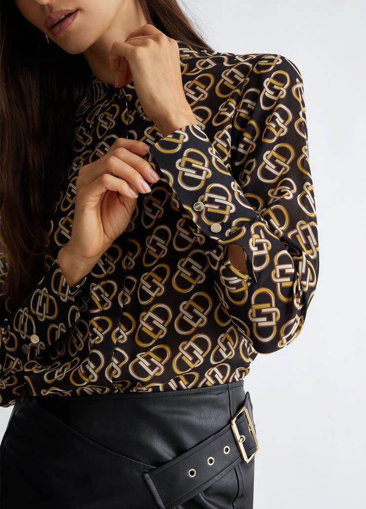 Printed silk shirt