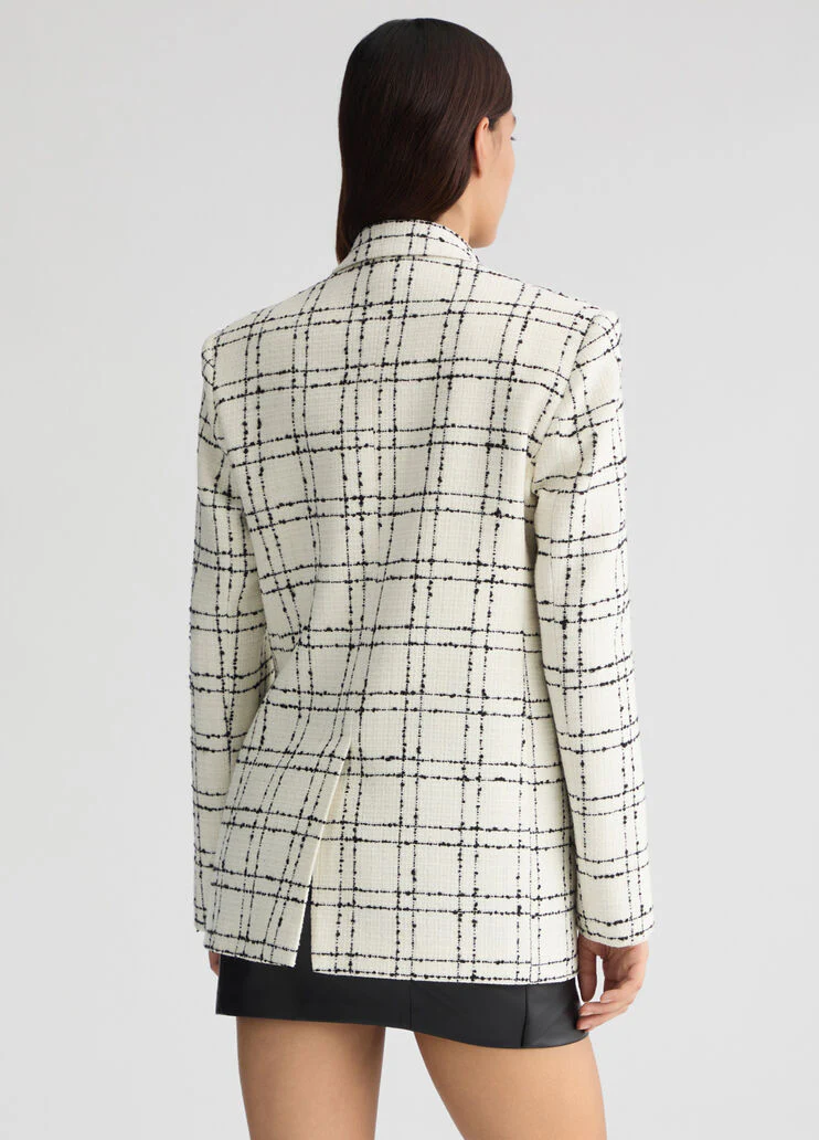 White chequered blazer