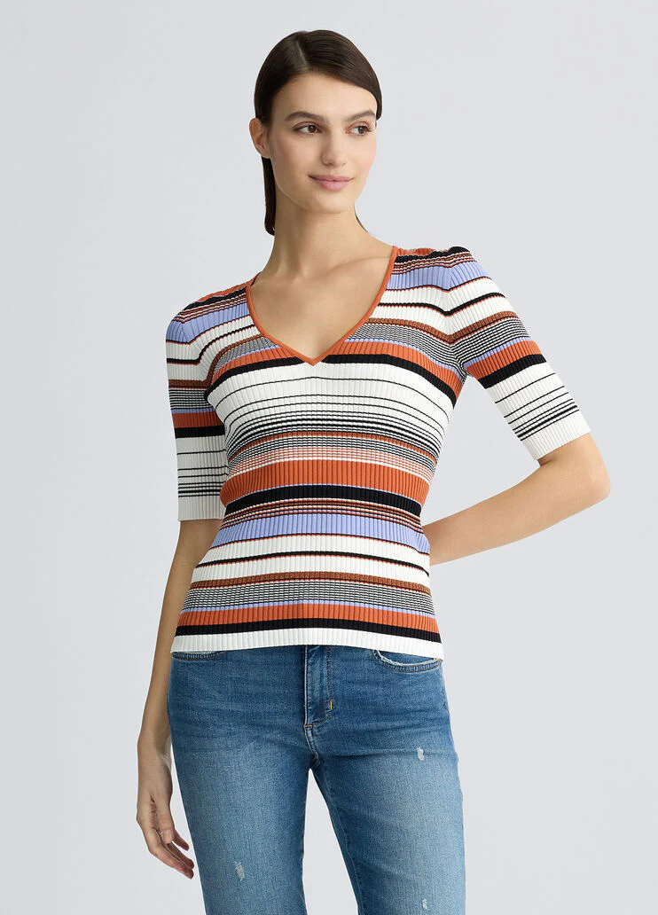 Stripped knit T-shirt