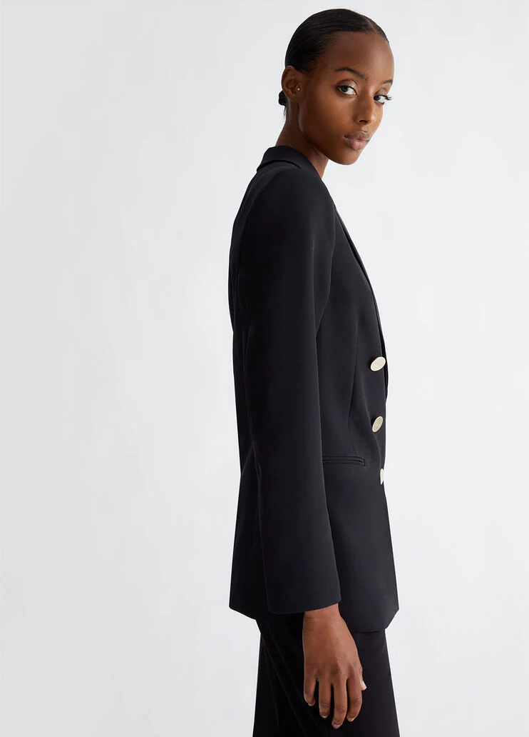 Double-breasted stretch blazer