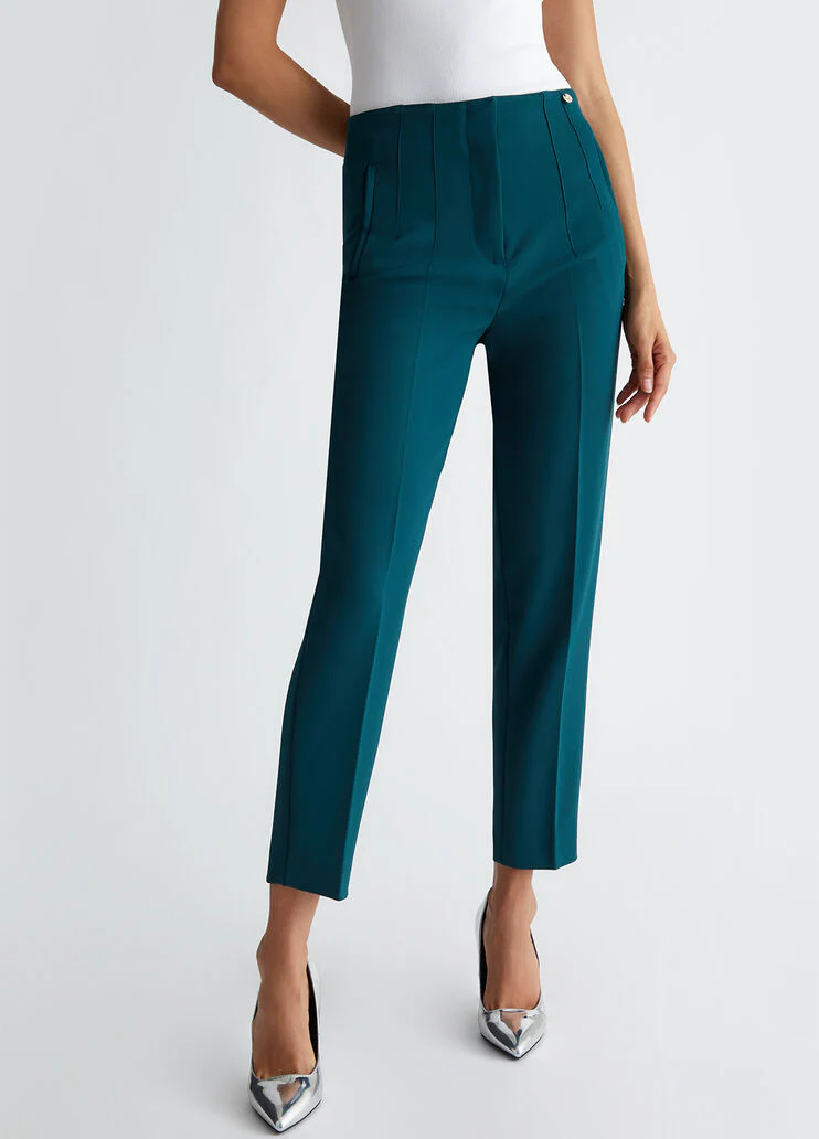 Stretch cropped trousers