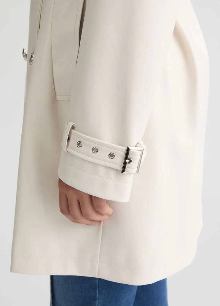 Coated fabric trench coat