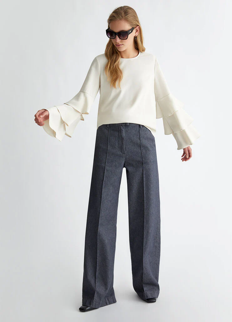 Stretch crepe blouse