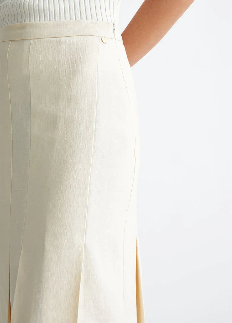 Pleated midi skirt