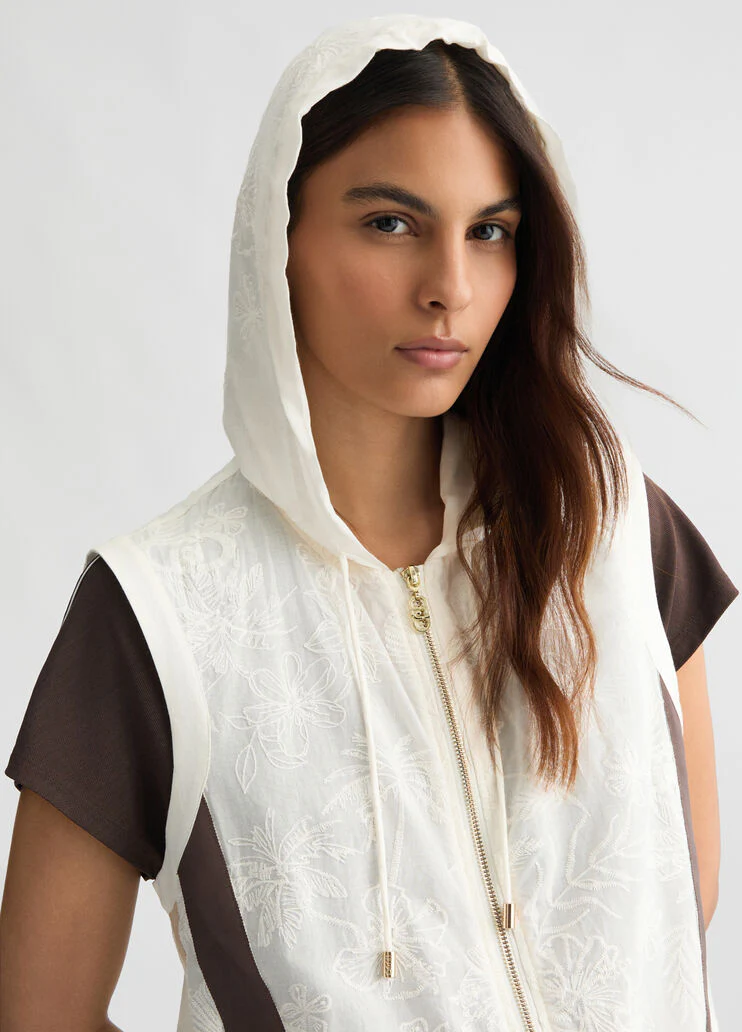 Embroidered cotton vest