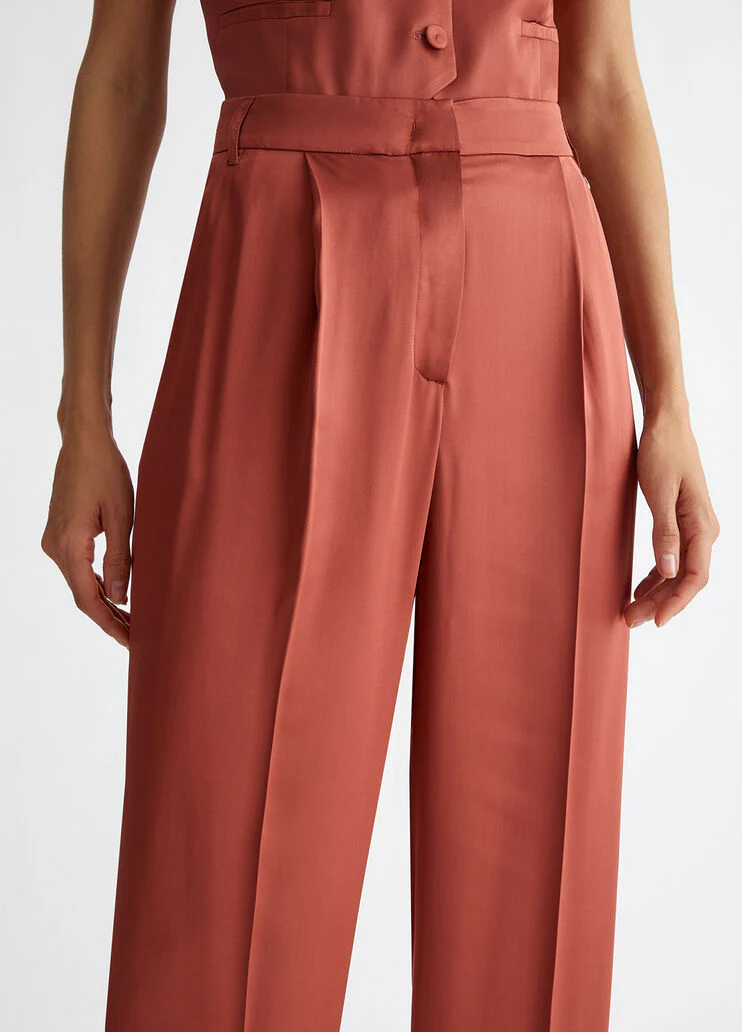 Smart satin suit trousers
