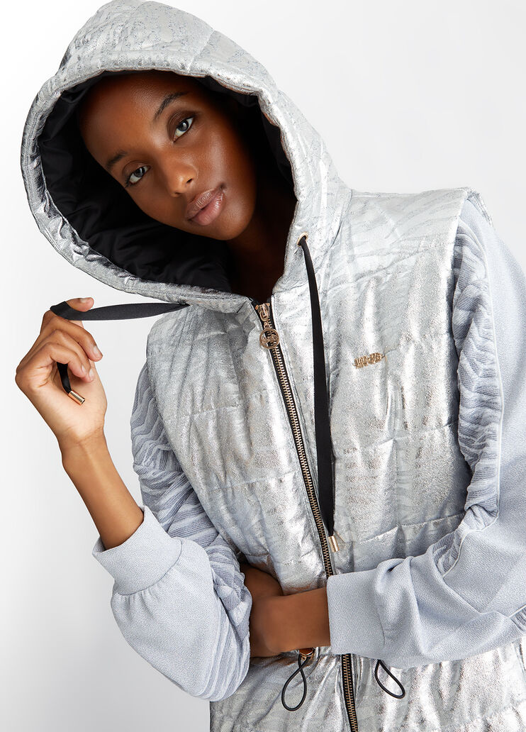 Padded animal-print gilet