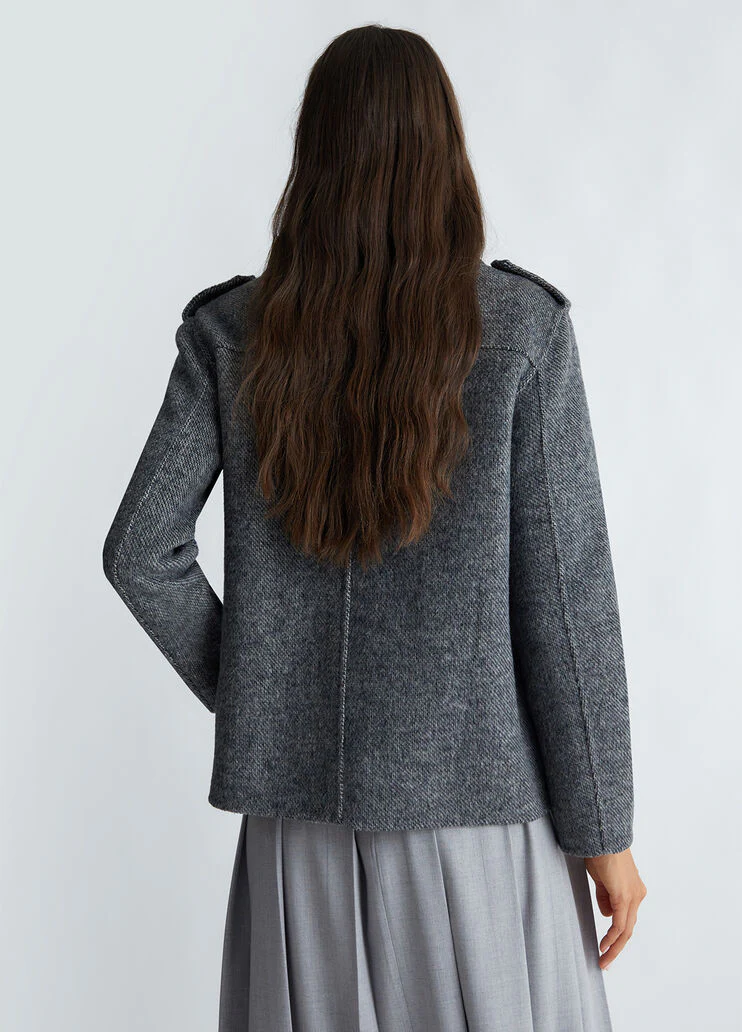 Wool blend biker jacket