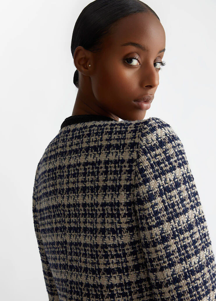 Chequered bouclé jacket