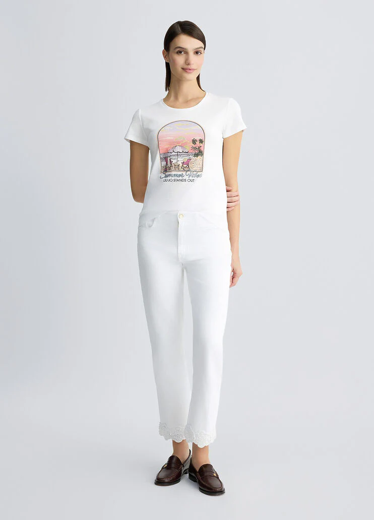 Cotton T-shirt with print