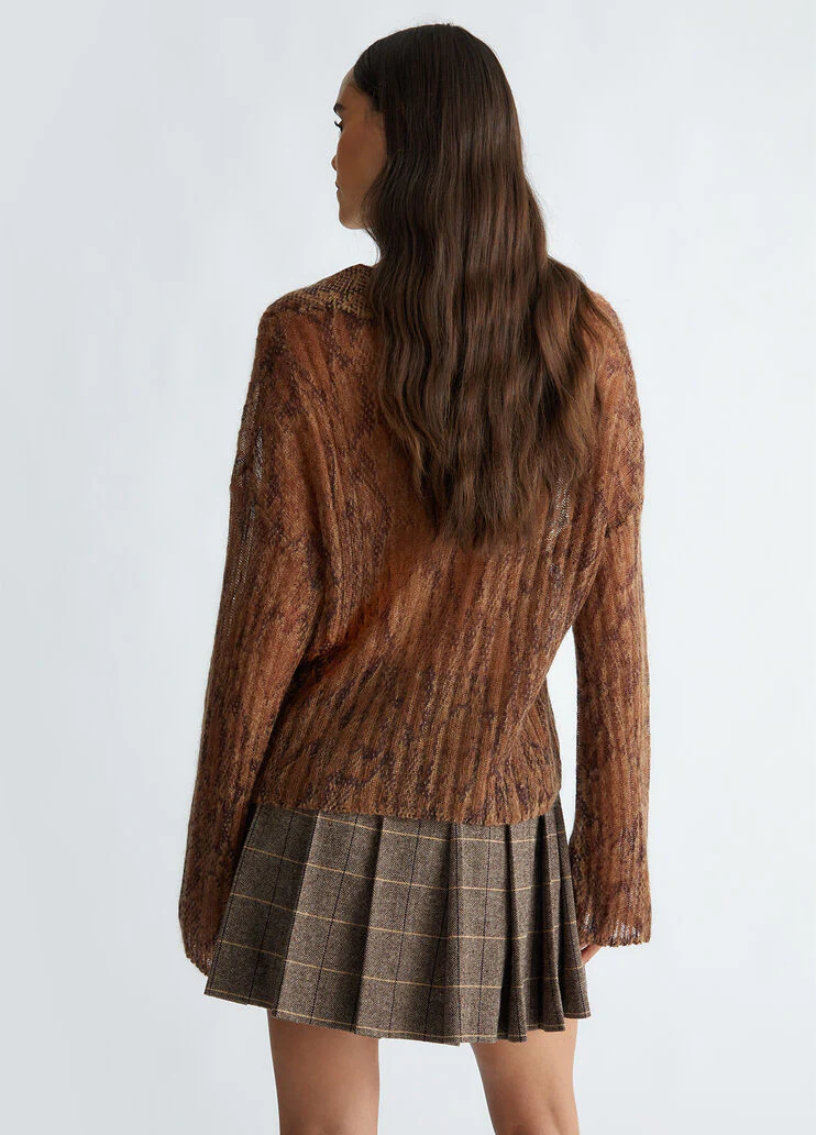 Printed wool-blend sweater