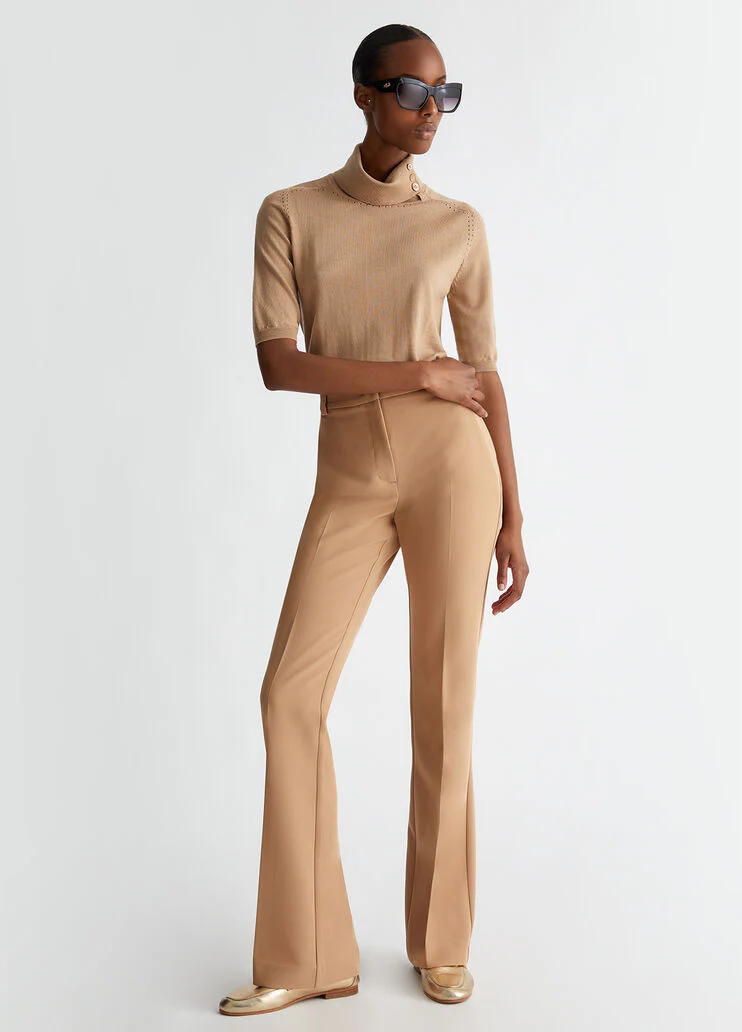 Flare stretch trousers