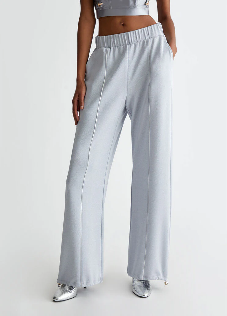 Lurex jersey trousers