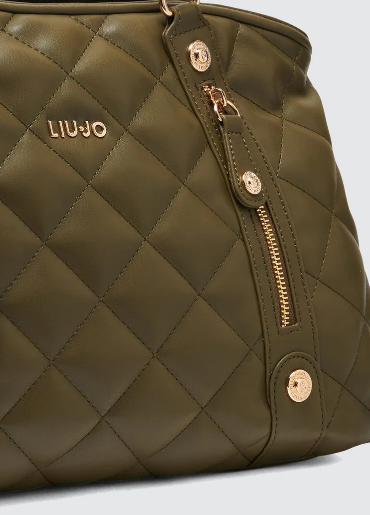 Quilted khaki green handbag