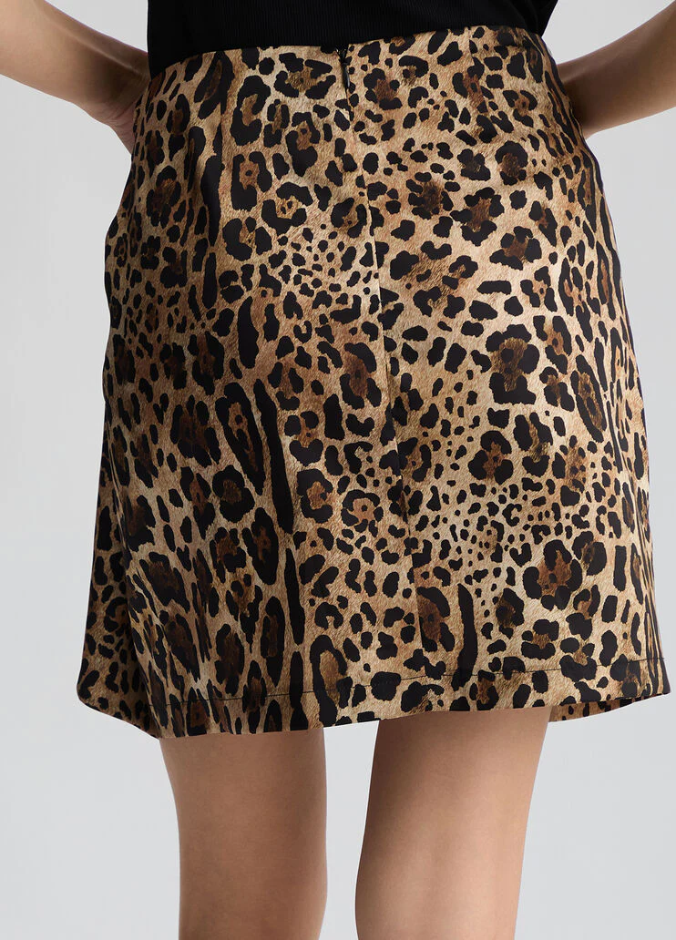 Animal-print miniskirt