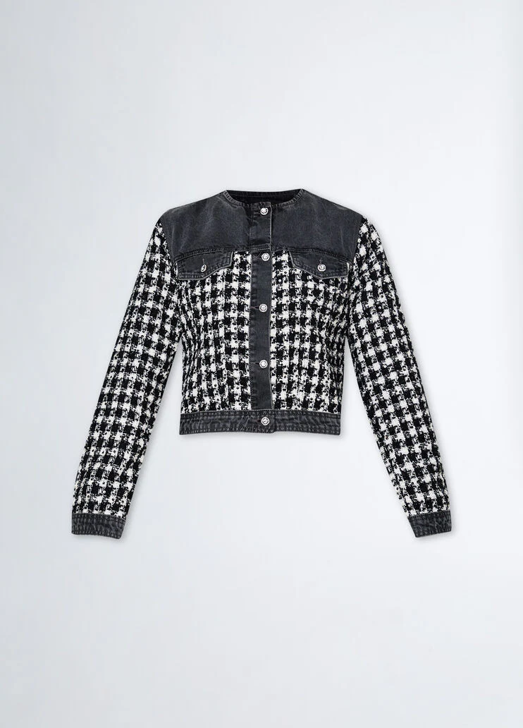 Bouclé and denim jacket