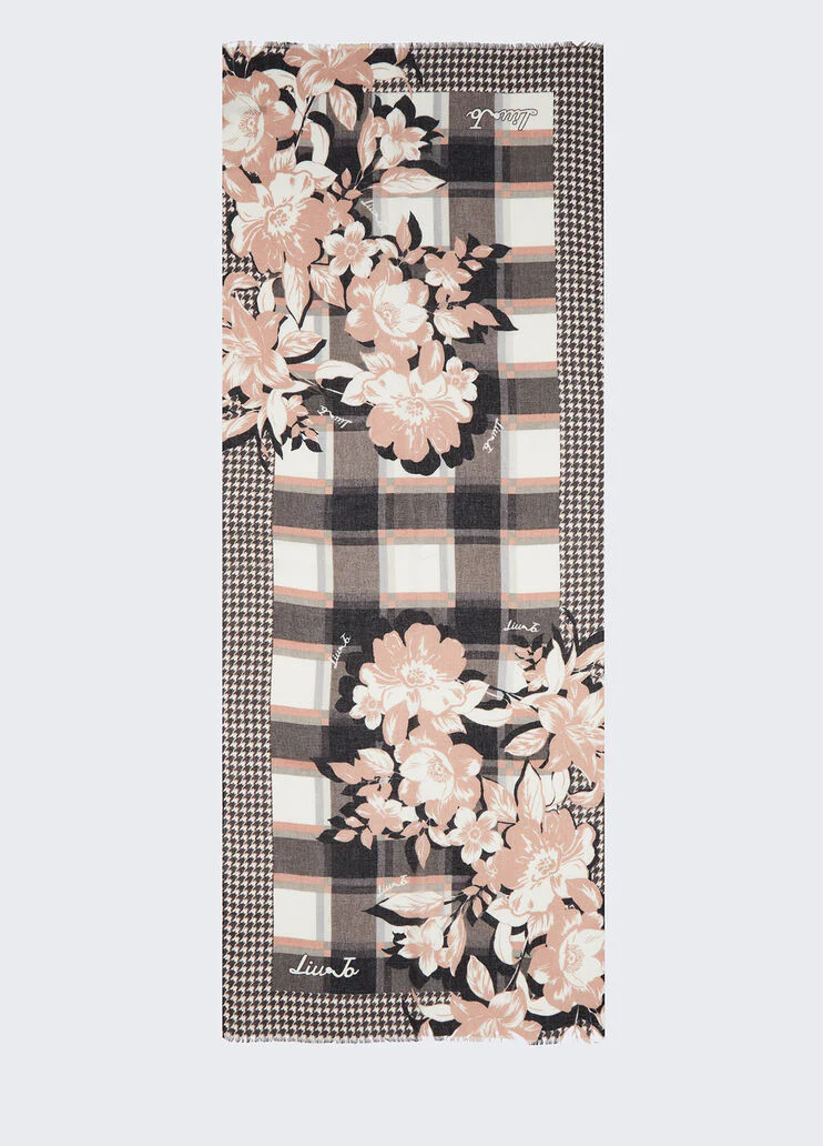Floral chequered stole
